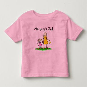 Mamma Little Girl Family Characters Anpassningsbar T Shirt