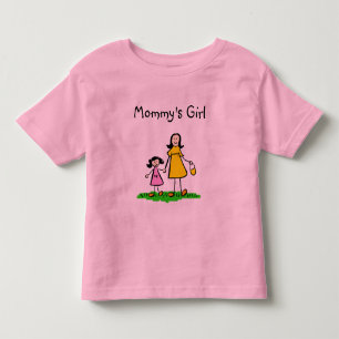 Mamma Little Girl Family Characters Anpassningsbar T-shirt