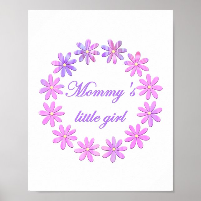 Mamma Little Girl (rosa blommor) Poster (Framsidan)