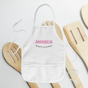 Mamma Little Helper Girl's Namn Kids' Apron Barnförkläde
