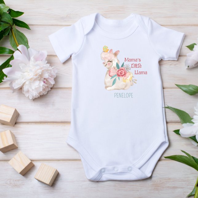 Mamma Little Llama Baby Bodydräkt T Shirt (Skapare uppladdad)