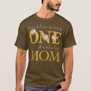 Mamma Little Miss Oanbudsful Födelsedagsfest 1 år T Shirt