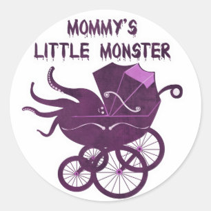 Mamma Little Monster. Runt Klistermärke