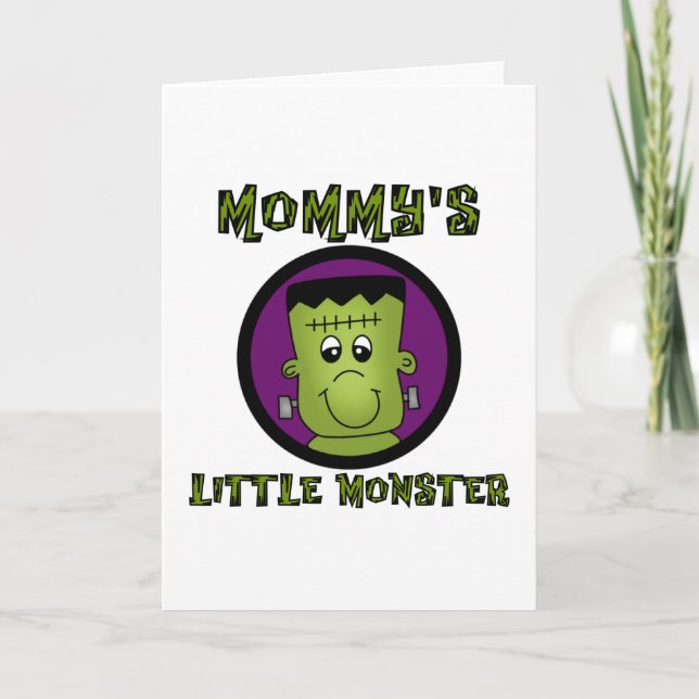 Mamma Little Monster T-shirts och Gifts Kort (Framsida)
