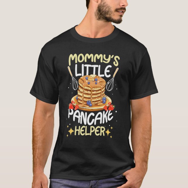 Mamma Little Pancake Helper Kid Pancake Baking T Shirt (Framsida)