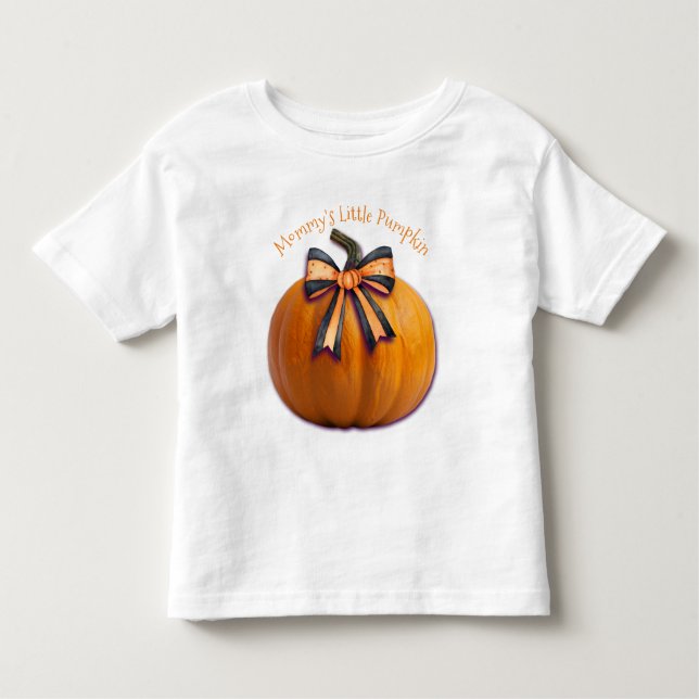 "Mamma Little Pumpkin" Anpassningsbar Småbarn mell T Shirt (Framsida)