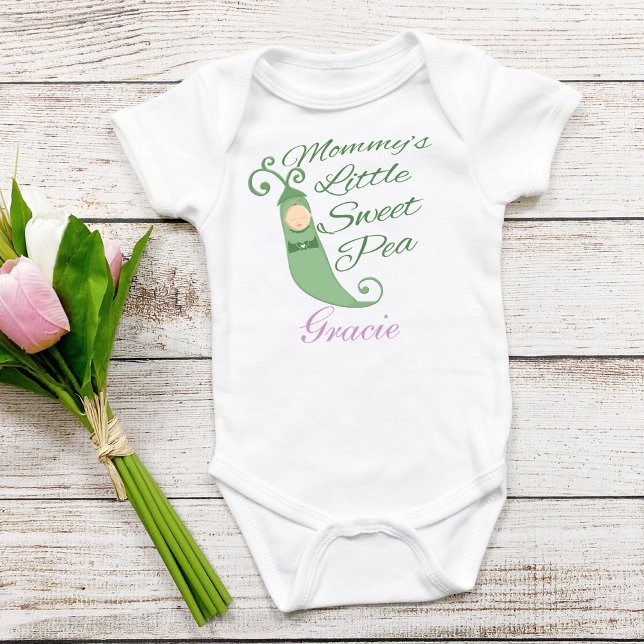 Mamma Little Sweet Pea Baby T-Shirt eller Creeper (Mommy's Little Sweet Pea Custom Peapod One Piece)