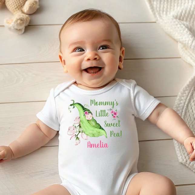 Mamma Little Sweet Pea Baby T-Shirt eller Creeper (Mommy's Little Sweet Pea Baby T-Shirt or Creeper)