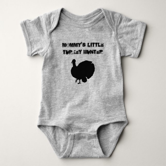 Mamma Little Turkey Hunter med Turkiet T Shirt (Framsida)