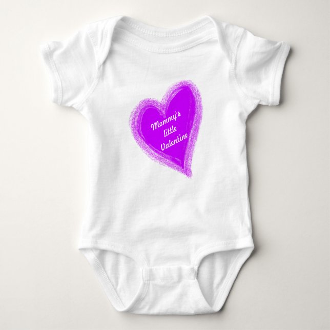Mamma Little Valentine Lila Heart T-shirt (Framsida)