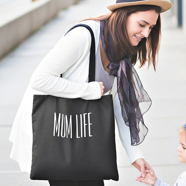 "MAMMA LIV" enkel text anpassad Tygkasse (Skapare uppladdad)