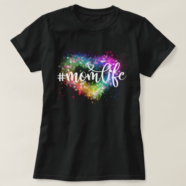 Mamma liv i hjärtat av glitter t shirt (Design framsida)