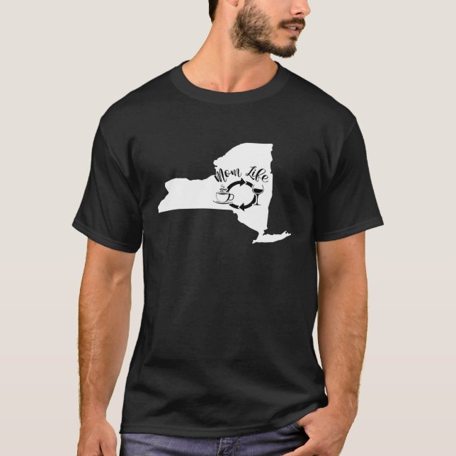 Mamma liv med kaffe Vin i alla T Shirt (Framsida)