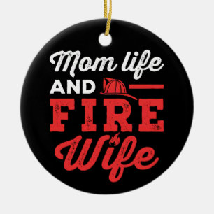 Mamma Liv och Brandmanshustru Julgransprydnad Keramik