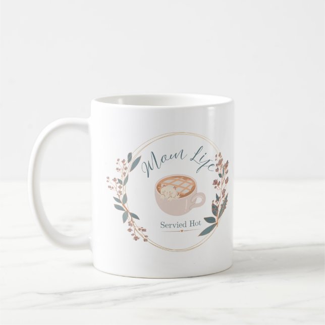 Mamma Liv Serveras Varmt Mysig Kaffe Katt Konst Kaffemugg (Vänster)