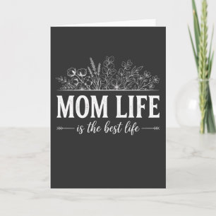 Mamma Livet Är Det Bästa Livet Slogan Söt Blommig Kort
