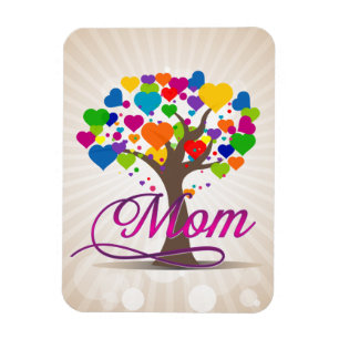 Mamma Livets träd Hearts Magnet