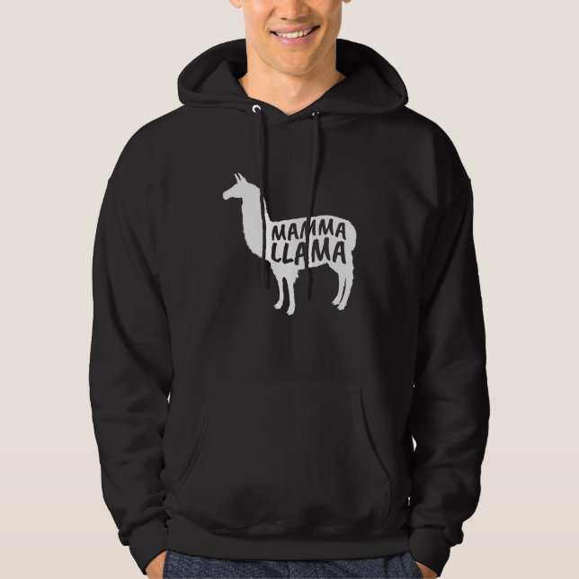 Mamma Llama Alpaca Älskare Hoodie (Framsida)