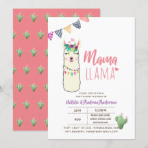 Mamma Llama Baby Shower Fiesta Cacti Cute Girls