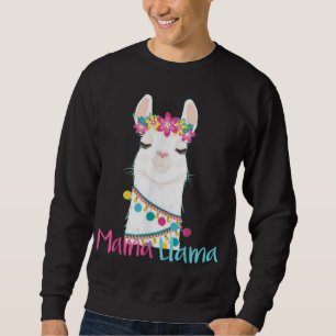 Mamma Llama Funny Mors dag för Kvinnor Mamma kärle Lång Ärmad Tröja