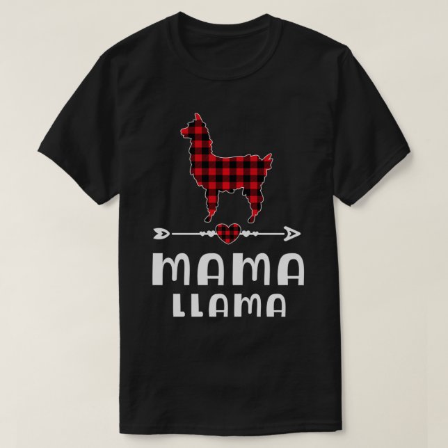 Mamma Llama jul Pajama Red Play Buffalo Fami T Shirt (Design framsida)