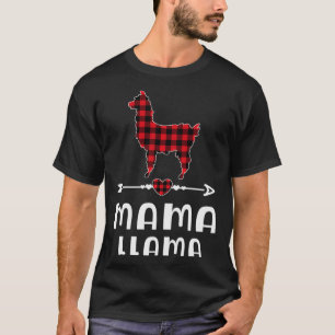 Mamma Llama jul Pajama Red Play Buffalo Fami T Shirt