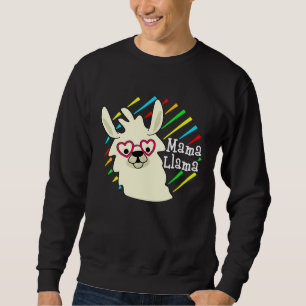 Mamma Llama Matching Family Söt Alpaca Mamma New m Lång Ärmad Tröja