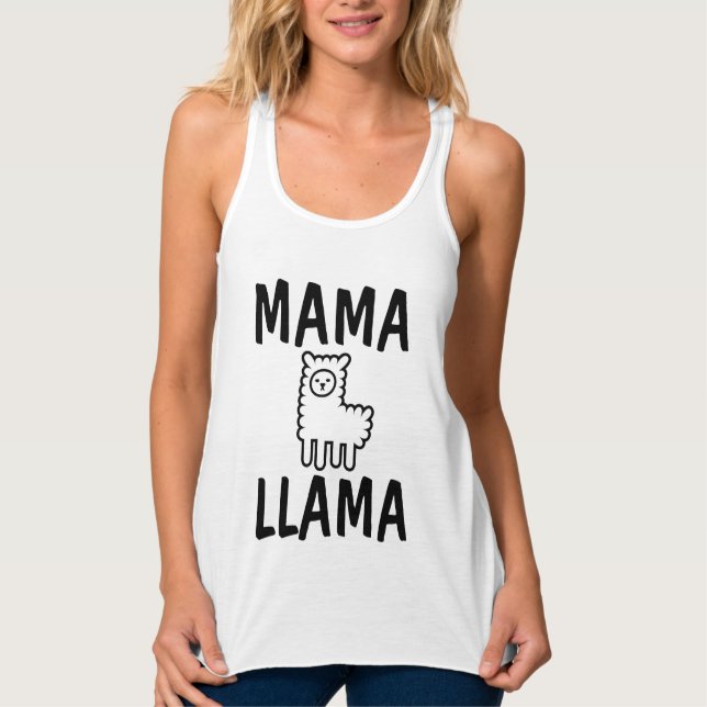 MAMMA LLAMA T-Shirts Linne Med Racerback (Framsida)