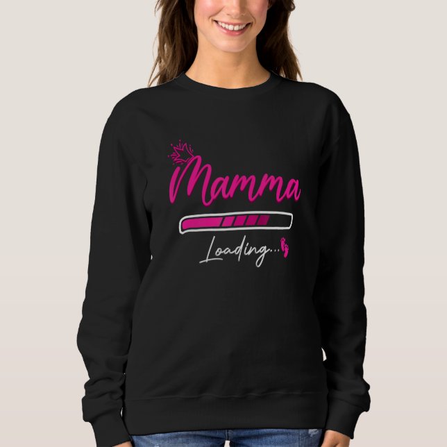 Mamma Loading Divertente Gravidanza Annuncio Prema T Shirt (Framsida)