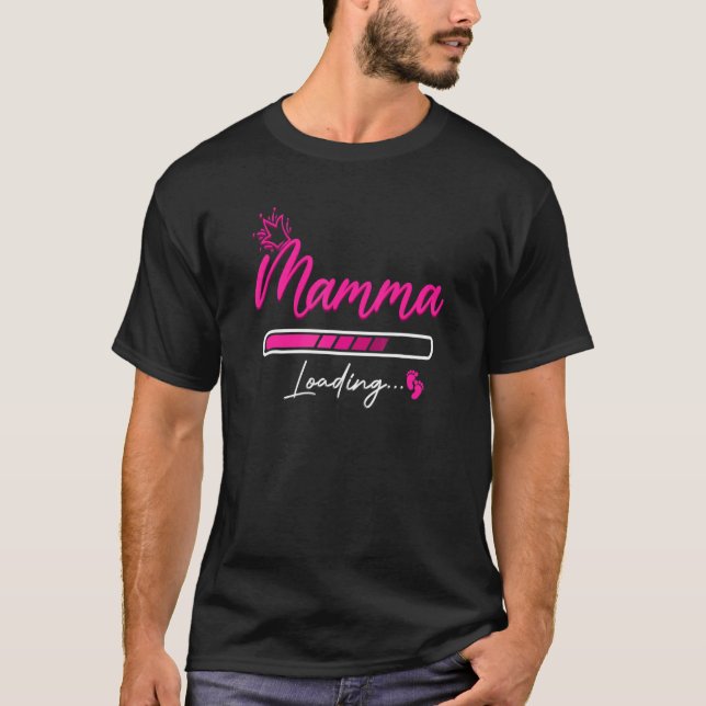 Mamma Loading Divertente Gravidanza Annuncio Prema T Shirt (Framsida)