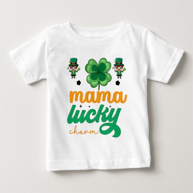 Mamma Lucky Charm St Patricks Day Söt Design T Shirt (Framsida)