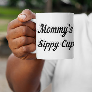 Mamma lustig kaffeoffertext, svart halvtext jumbo mugg