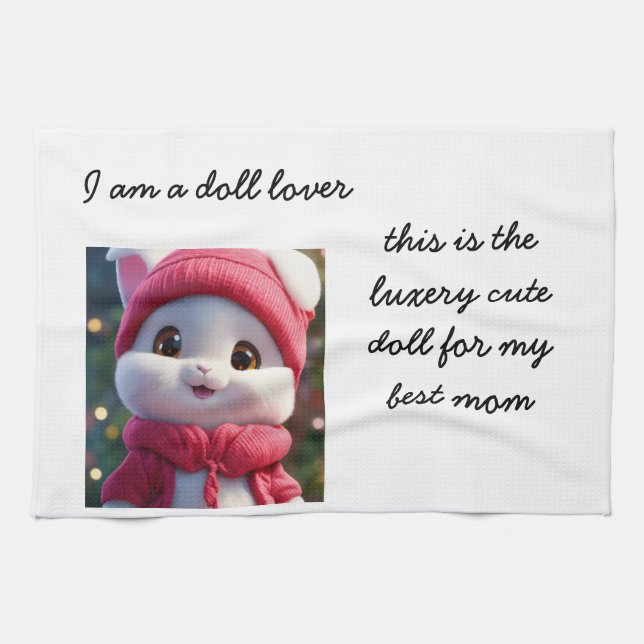 Mamma Luxury Cute Doll Template Kitchen Towels Kökshandduk (Horisontell)