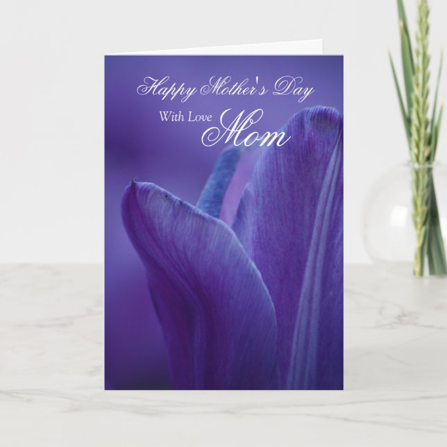 Mamma/Lycklig Mors dag - Lila Tulip Kort (Framsida)
