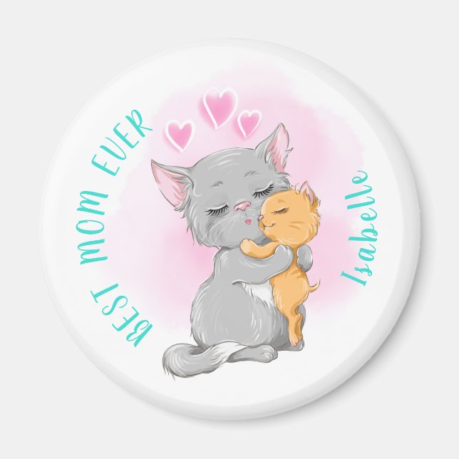 Mamma magnet, Cute-katt, bästa mamma-gåva någonsin Magnet (Framsidan)