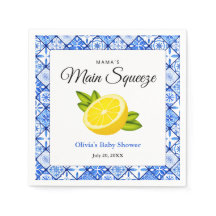 Mamma Main Squeeze Blue Tile Lemon Baby Shower