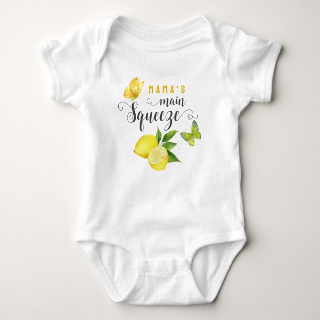 Mamma Main Squeeze Cute Lemon Butterfly T Shirt (Framsida)