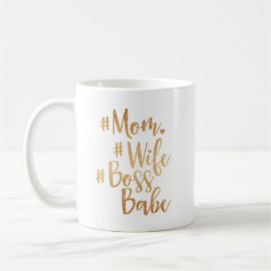 Mamma. Maka, Chef Babe Trendig Guld-penselskript Kaffemugg