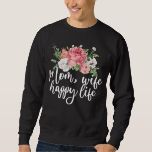 Mamma Maka Lycklig Mor Life Blommigt Womans Mor Lång Ärmad Tröja