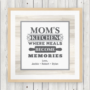 Mamma Måltider blir Memories Rustic Kitchen Poster