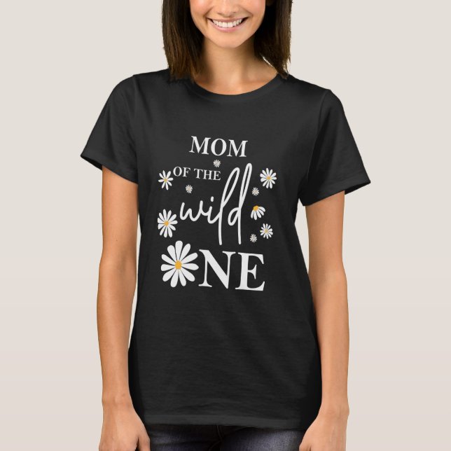 Mamma Mamma 1:a födelsedag Vild en Daisy blomma Pa T Shirt (Framsida)