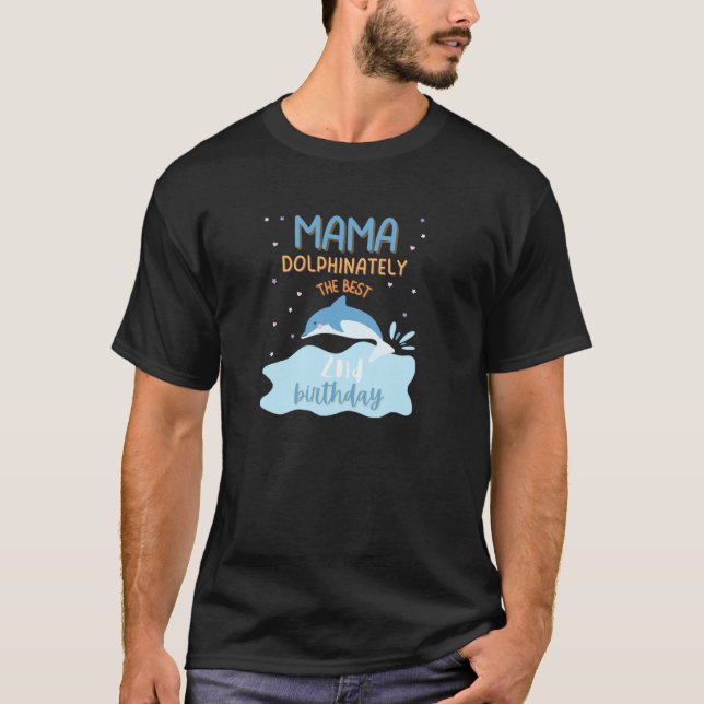 Mamma Mamma 2:a födelsedag Dolphin Bday Party Fami T Shirt (Framsida)