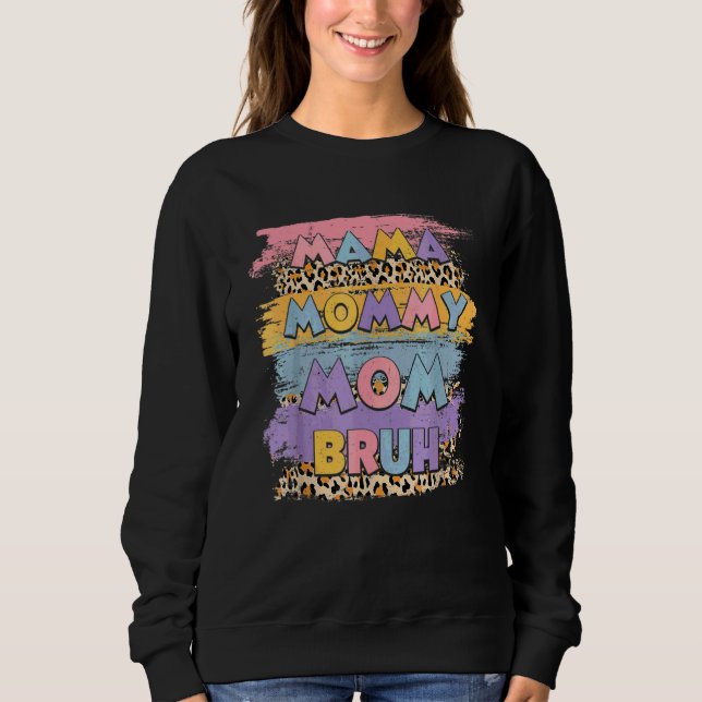 Mamma Mamma Bruh Leopard Boho Lycklig Mor-dagen T Shirt (Framsida)
