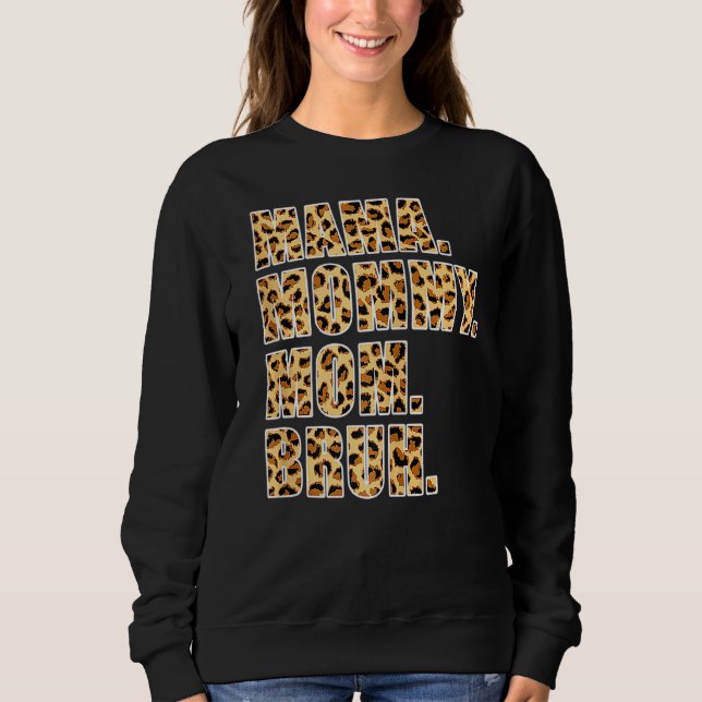 Mamma Mamma Bruh Mamma Boy Mamma Leopard T Shirt (Framsida)