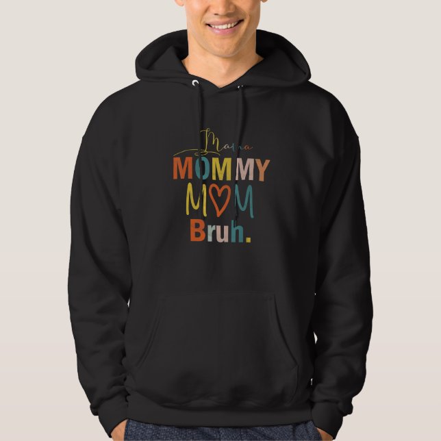 Mamma Mamma Bruh Mor och jag Retro Boy Mamma L Hoodie (Framsida)