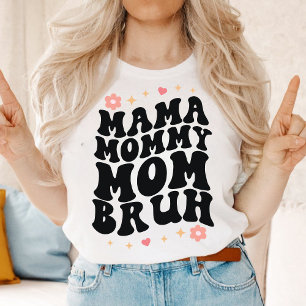 Mamma Mamma Bruh Retro Groovy Mamma Mors dag T Shirt