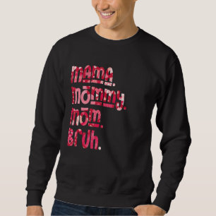 Mamma Mamma Bruh Rosa Heart Mors dag Lång Ärmad Tröja