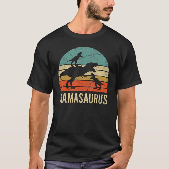 Mamma Mamma Dinosaur Funny 2 Kid Mamasaurus T Shirt (Framsida)