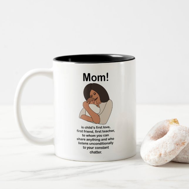 Mamma Mamma Mor Citat Födelsedag Två-Tonad Mugg (Med munk)