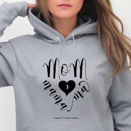 Mamma Mamma Morsa Heart Children Namn Hoodie T Shirt